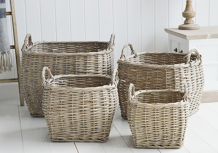 Set of 4 grey baskets for toys, logs, laundry and so mich more storage