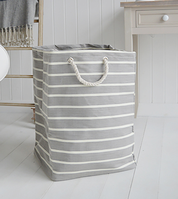 Tall Grey Fabric basket Newbury