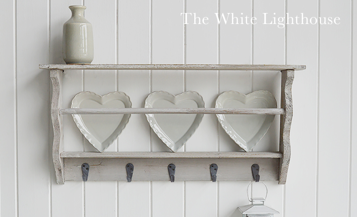 Parisian grey shelf hook for narrow spaces and hallway furniture