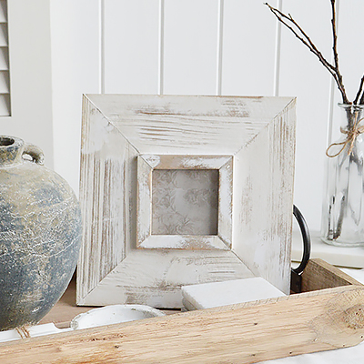 Weston Photo Frame.  White Furniture and home decor accessories for the New England styled home for all country, coastal and city houses. Oversized photo frame for 4 x 4 photo