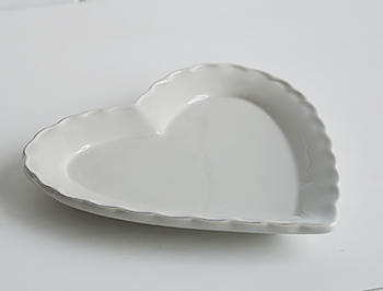 Grey ceramic heart plate