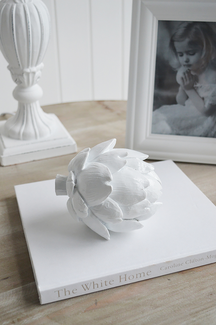 Decorative white Artichoke from The White Lighthouse Home Decor