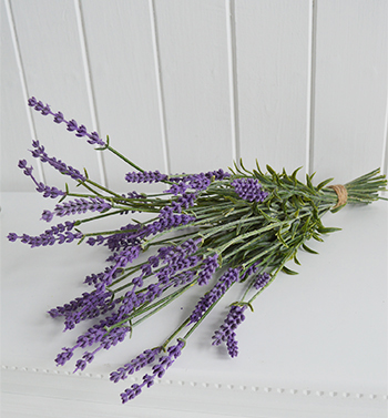 Artificial tied bunch of lavender stalks