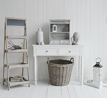 Montauk shelving in grey and white hall or living room interiors furniture