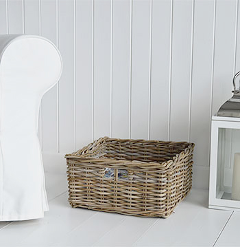 Grey willow basket, perfect for magazines