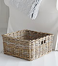Grey willw square basket. Perfect for magazines in living room