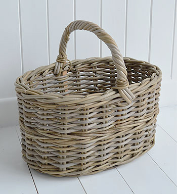 Casco Bay grey willow basket  for home storage