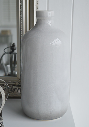 Grey glazed bottle vase