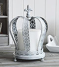 Large grey crown candle holder