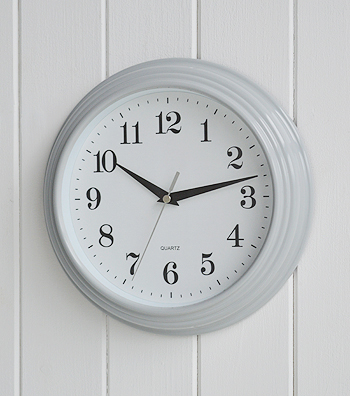 Pale grey wall clock