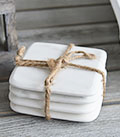 Set of 4 white and grey marble coasters