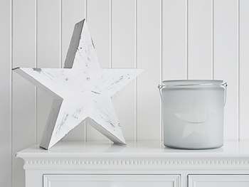 LHurrican lamp with star in white glass