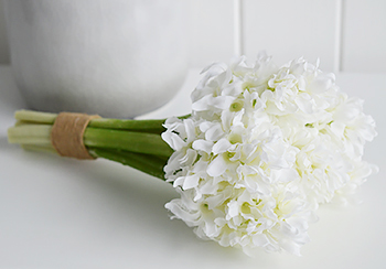 Bunch of artificial White Hyacinths
