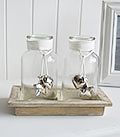 Set of glass jars with stars hearts