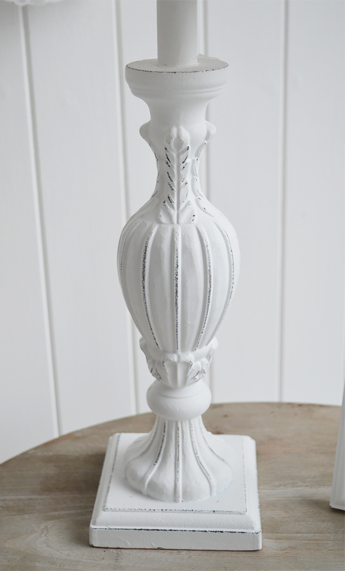 Boothbay white table  lamp base from The White Lighthouse