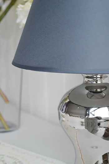 Silver bedside table lamp