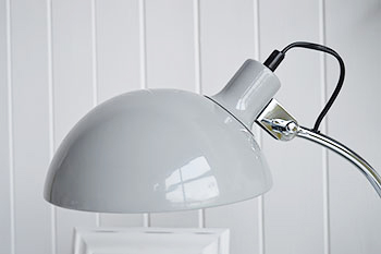 Slae grey metal modern chrome table lamp