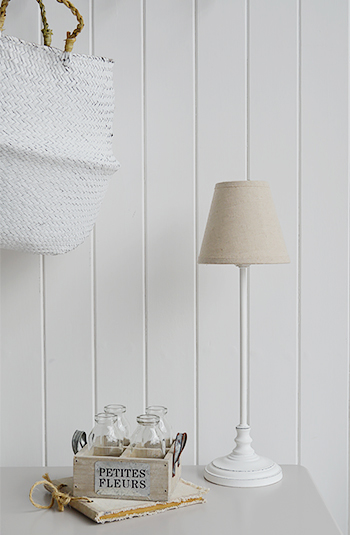 Small White Bedside Table Lamp