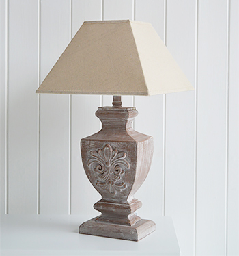 Fleur table lamp with linen base
