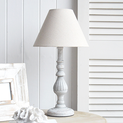 La Maison rustic table lamp to add character to a New England home