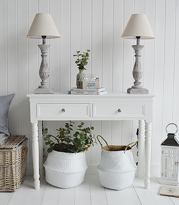 Table lamps are a must to ensure the room is kept bright even on the duller days