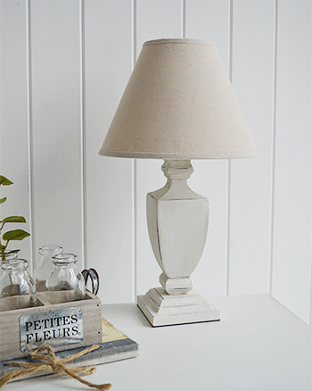 Providence bedside table lamp for coastal bedroom interiors