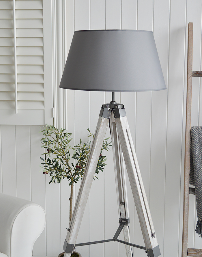 Grey Lexington floor lamp for New England, Country and coastal interiors