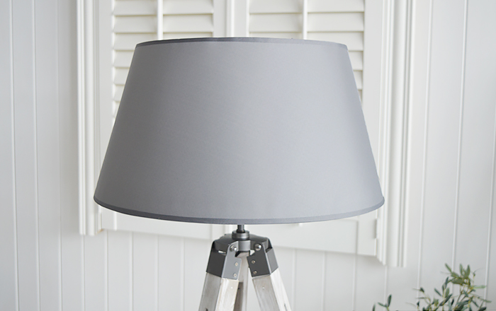 Grey Lexington floor lamp for New England, Country and coastal home interiors
