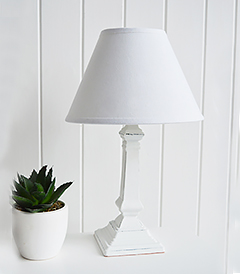 Hartford small white bedside table lamp
