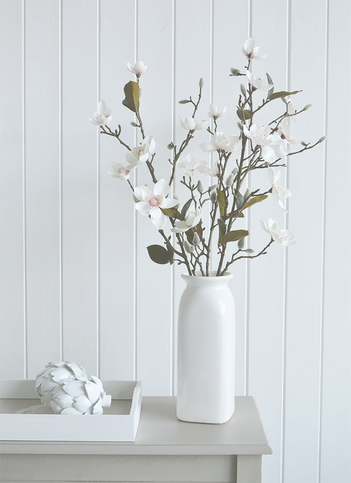 Realistic Magnolia branches with leaves and buds