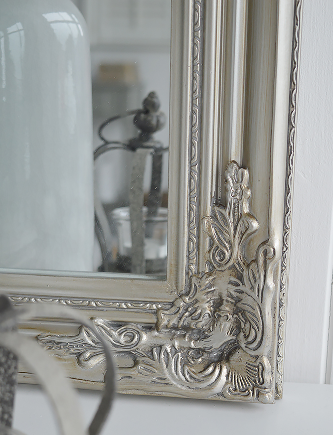 Large silver wall mirror. Over mantel, dressing table or hall
