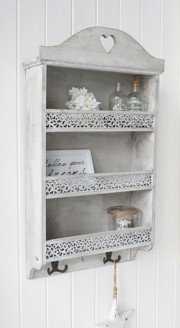 Ornate Parisian grey wall shelf unit