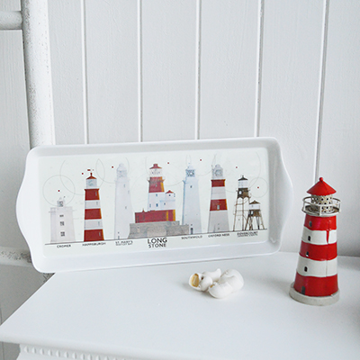 Lighthouse Sandwich Tray - Table Centre Piece for New England Style interiors for coastal, country and city home interiors from The White Lighthouse. Nautical Coastal Home Decor and Accessories