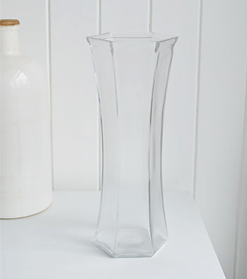 Six sided glass vase