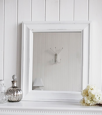 White mirrror, dressing table or wall hung