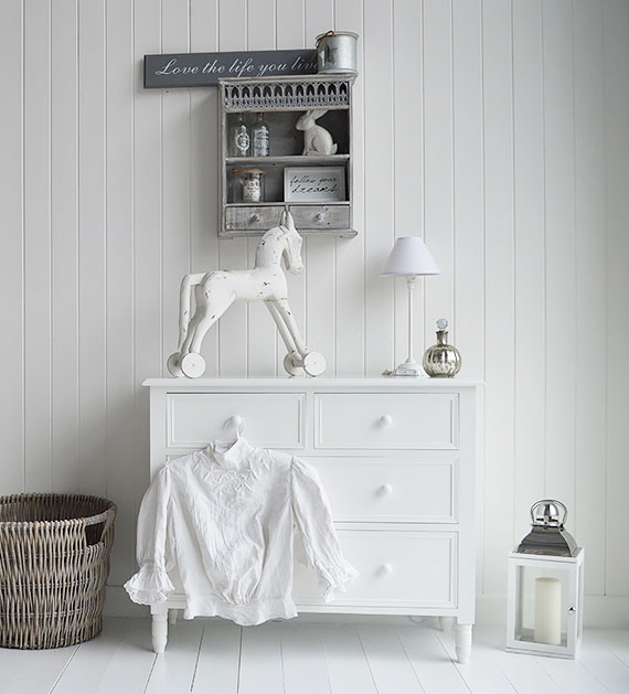 White Bedroom furniture cottage, New England, and country style homes