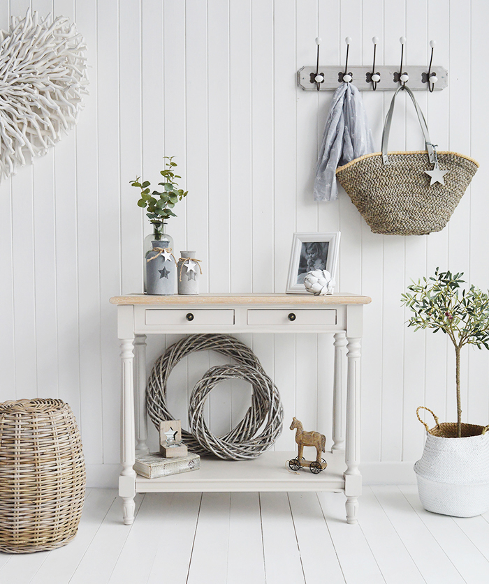 The White Lighthouse Brittany Console Hall table from The White Lighthouse Country, Coastal and New England Hallway furniture