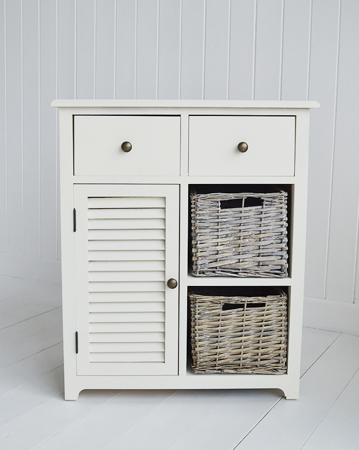 Newbury Cream Storage cabinet with 2 drawer, 2 baskets and cupboard for storage furniture