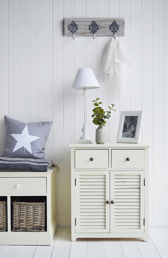 Newbury Cream Cabinet with drawers and double cupboard with shelves