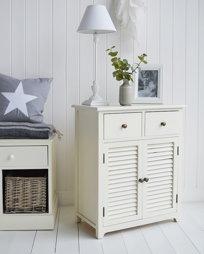 Newbury Cream storage furniture with cupboards and drawers for bedroom bathroom, living hallway furniture
