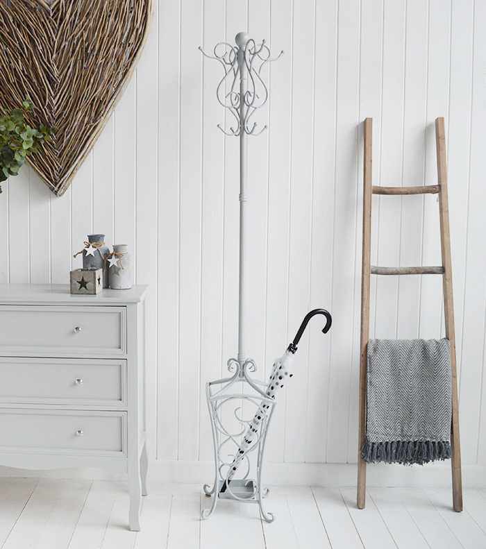Stamford antique Grey coat stand rack. Hallway Coast Storage