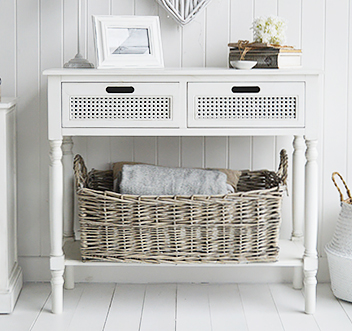 Colonial White Furniture - White Console with Drawers