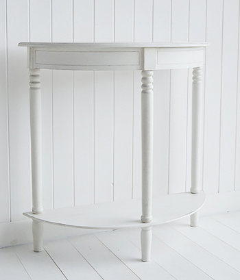 Colonial White hall Furniture - hal moon console table