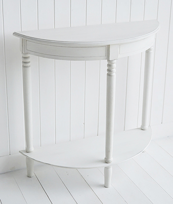Colonial White  Hallway Furniture - half moon console table