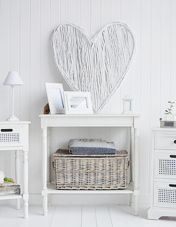 Colonial White Furniture for hall. White Hallway console table