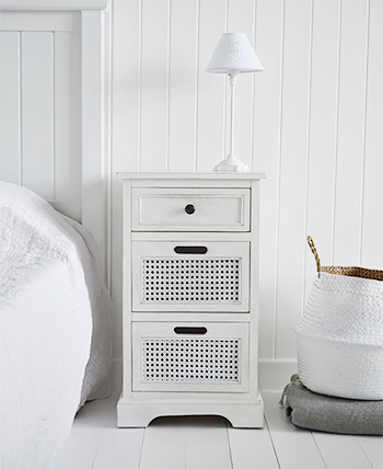 Colonial White Bedroom Furniture - Bedside table with drawers