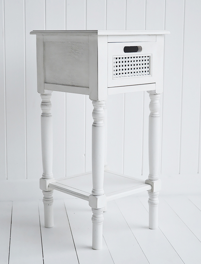 White Colonial Furniture - white bedside table and hallway furniture