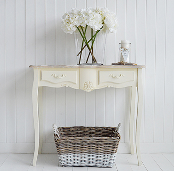 Regency Cream console with drawers for hall