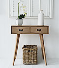 Henley scandi console table for coastal, New England, Beach, Coastal and Cottage Interiors