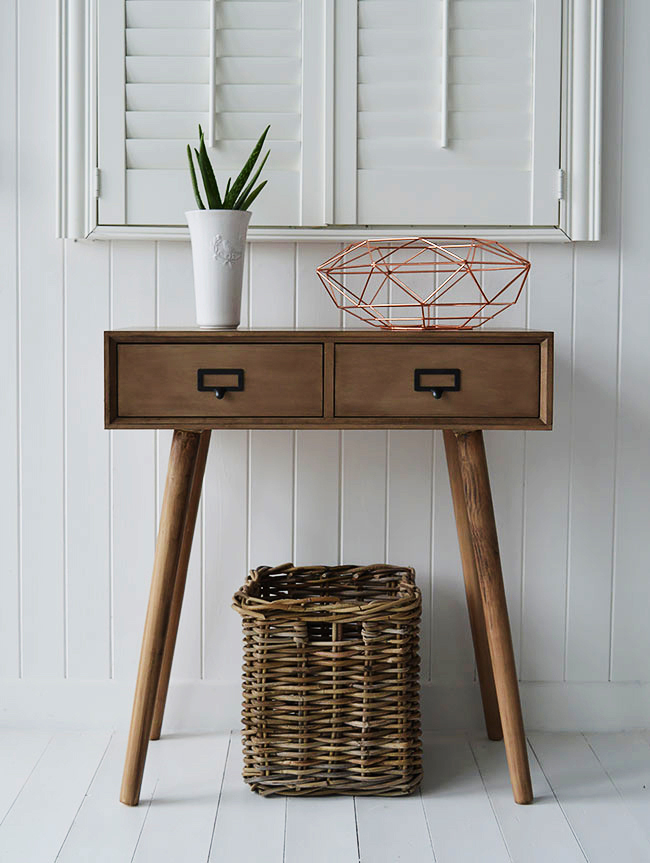 Henley console table for vintage coastal interiors